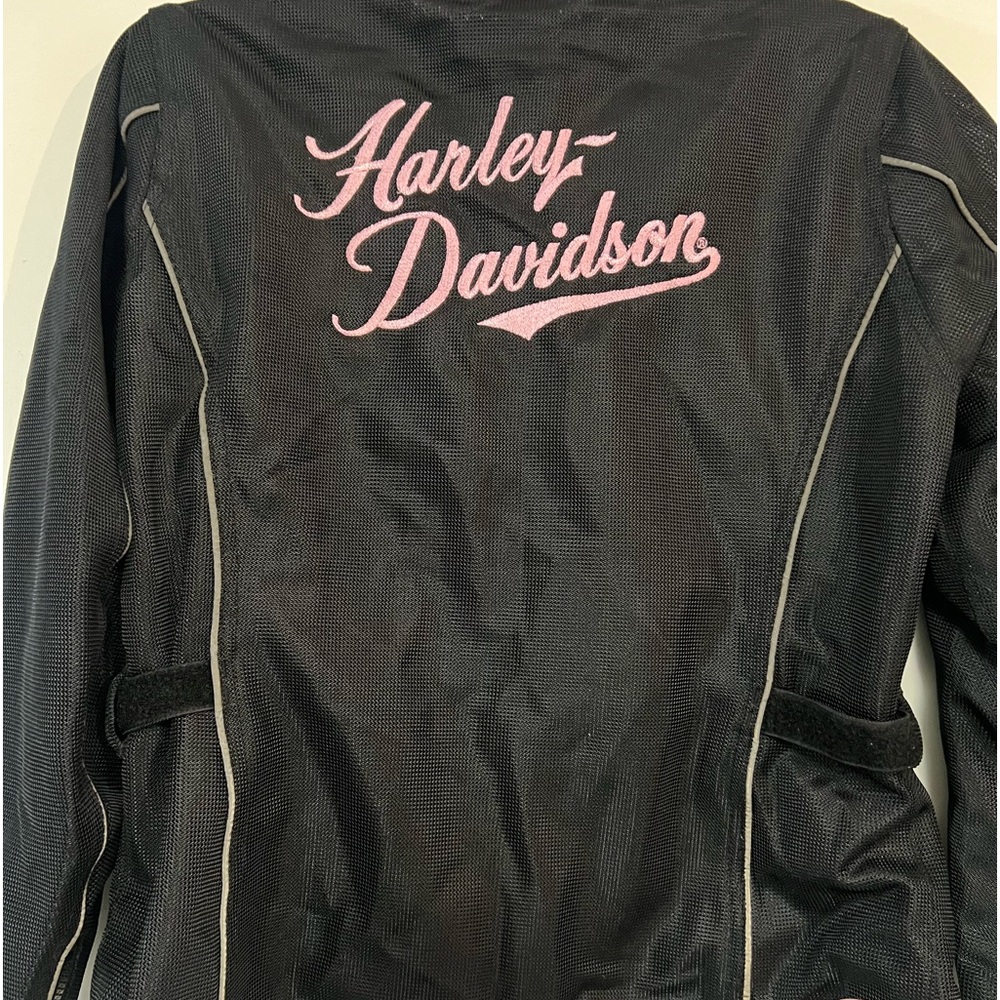 Harley Davidson light jacket with pink embroidered lettering sz L